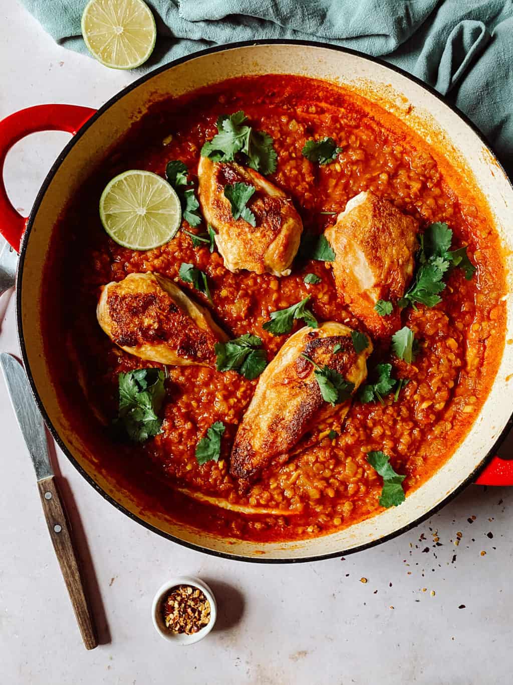 One Pan Chicken and Lentil Curry - Season and Celebrate