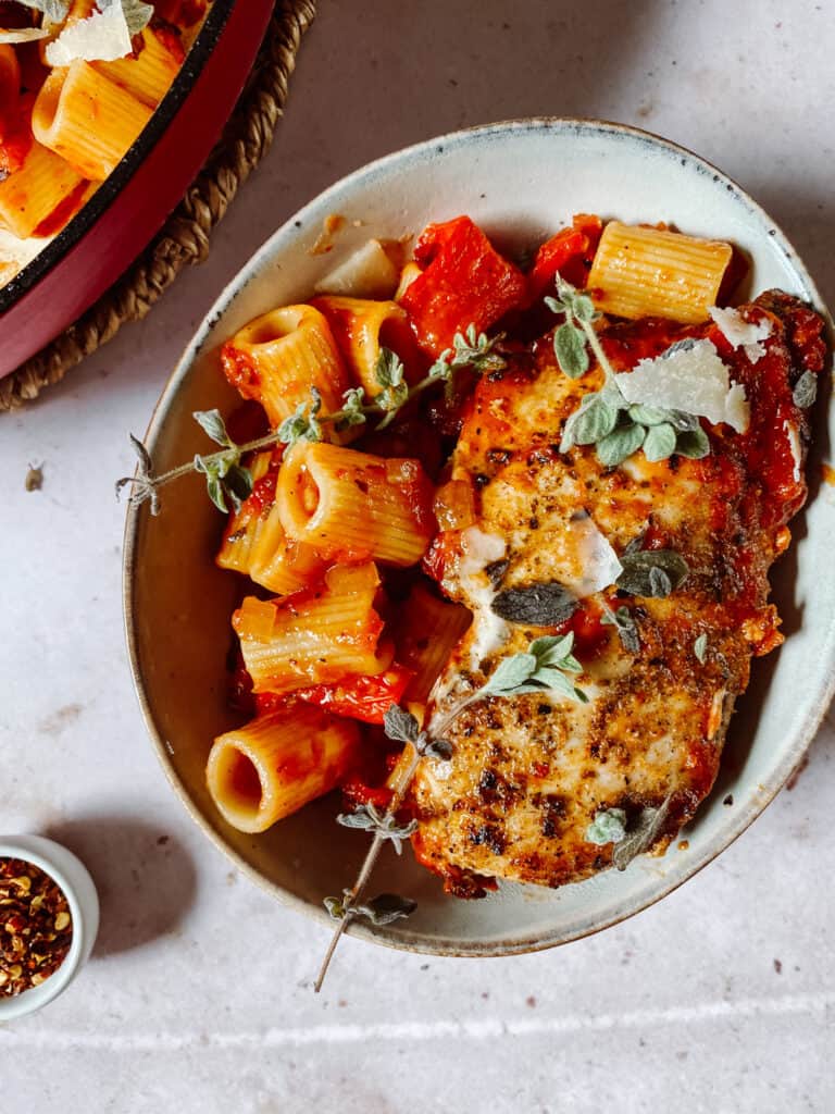 spicy chicken red pepper pasta