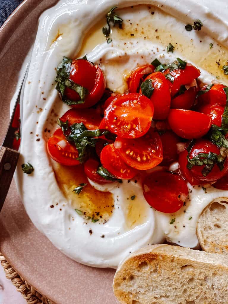 whipped ricotta and tomato salad