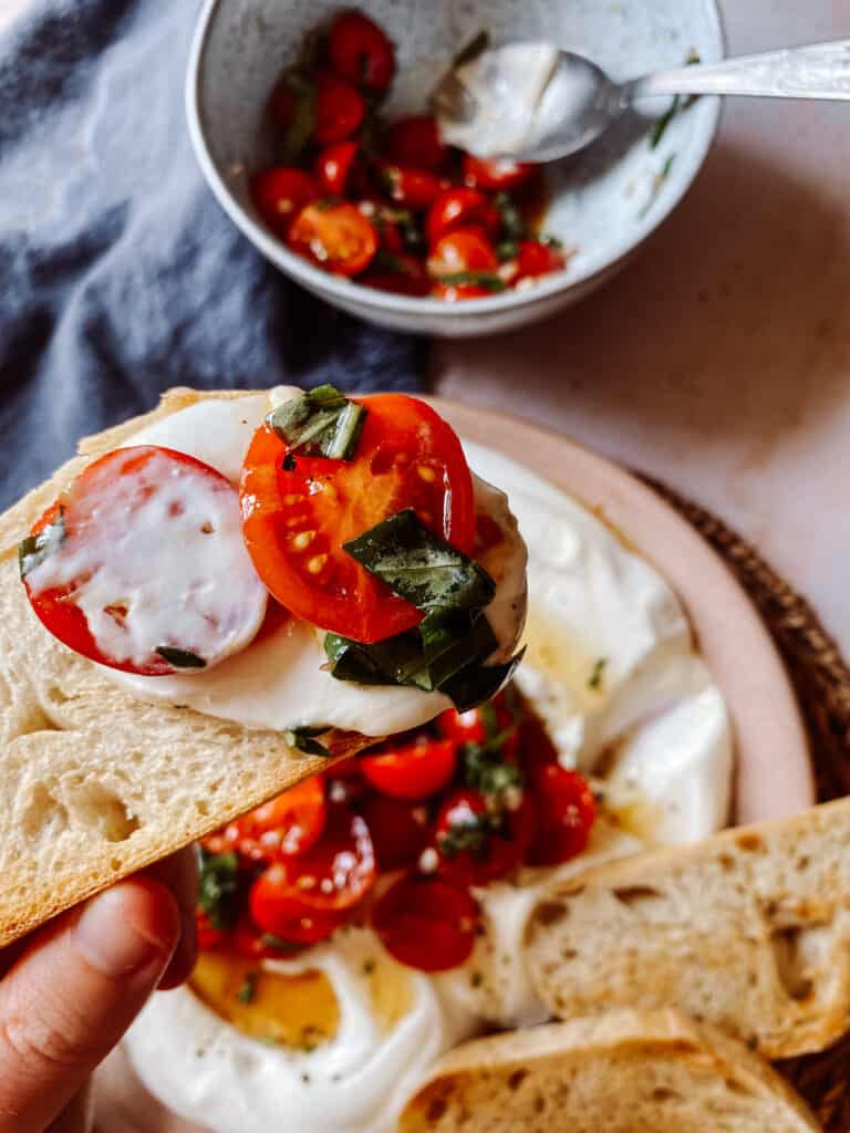 whipped ricotta and tomato salad