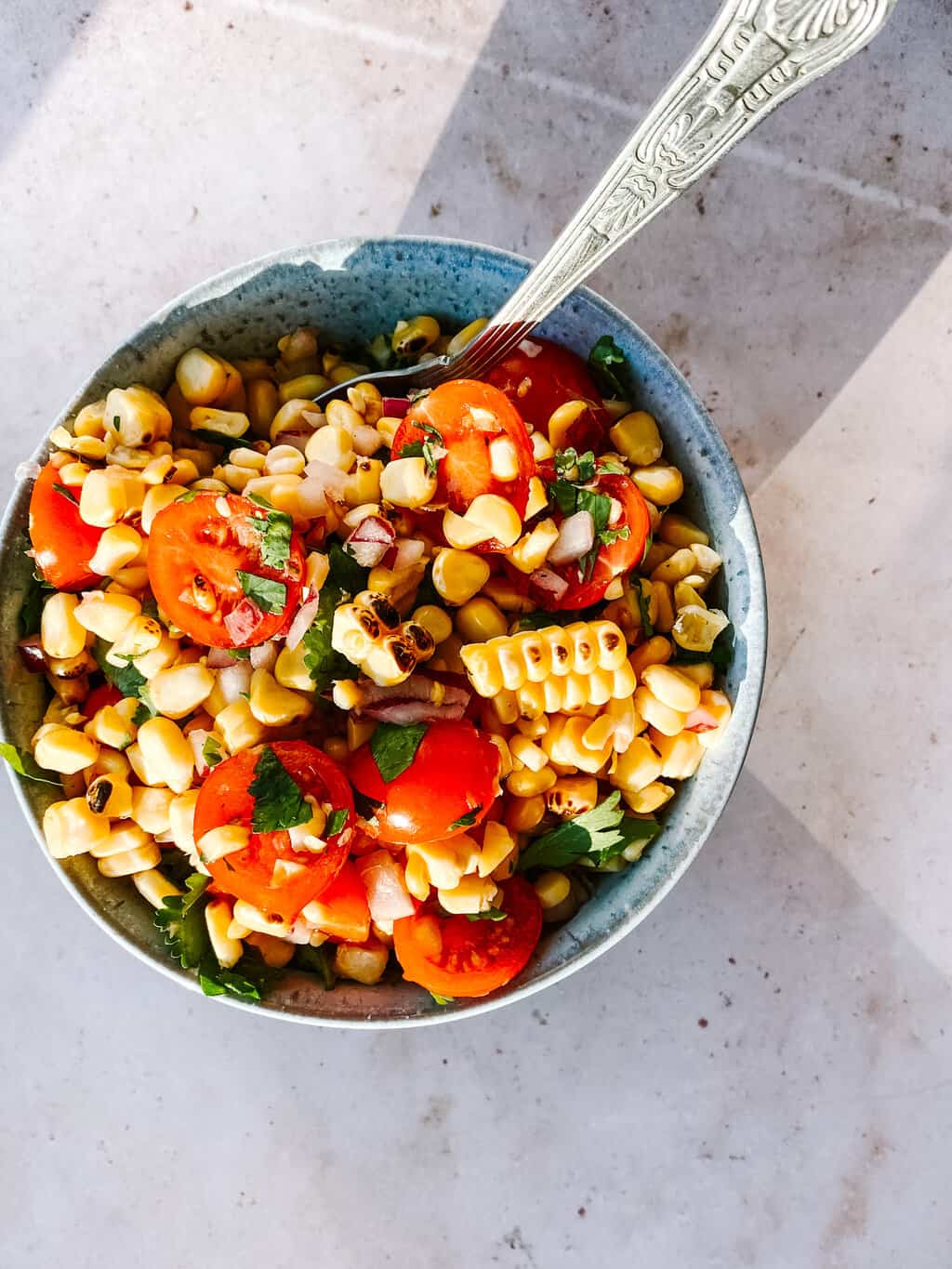 skirt steak and sweetcorn salsa