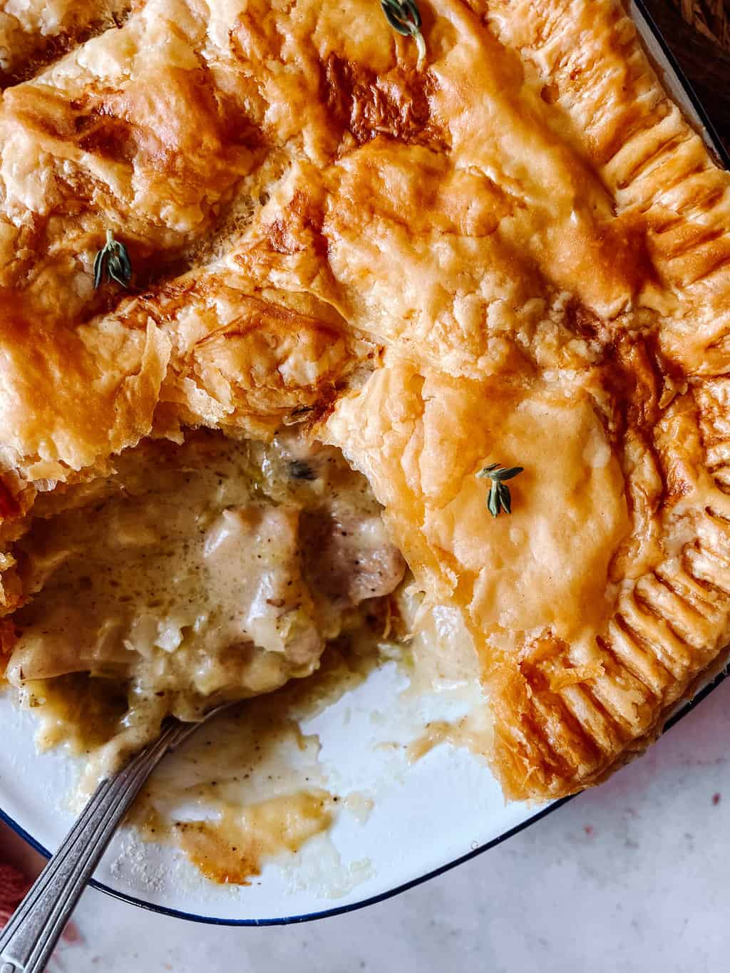 creamy chicken and leek pie