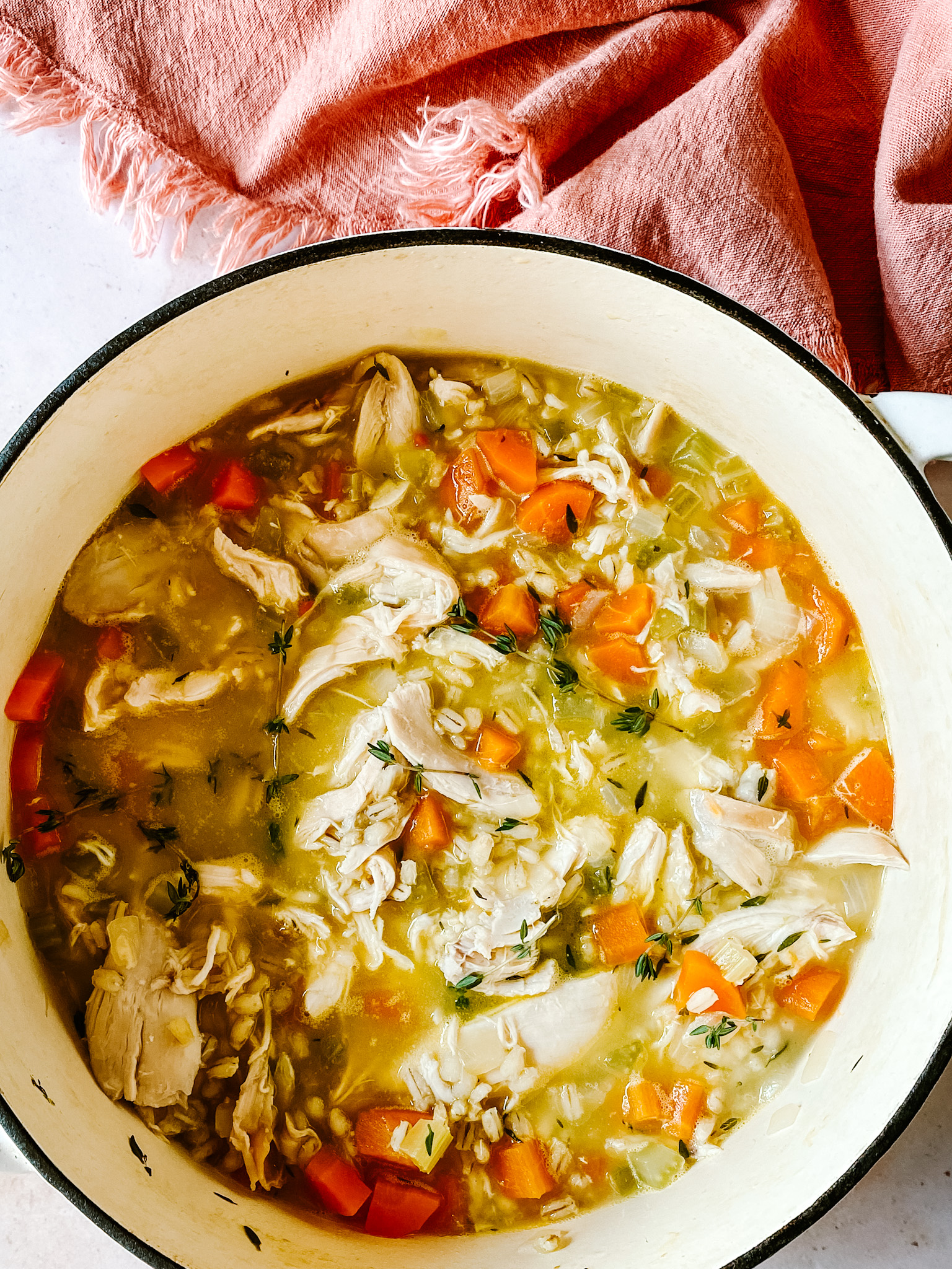 easy chicken and pearl barley soup