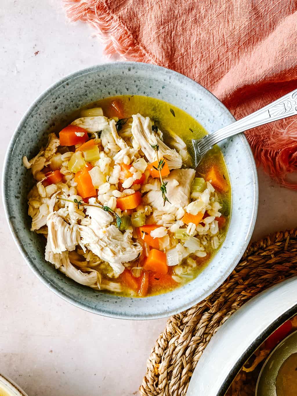 easy chicken and pearl barley soup